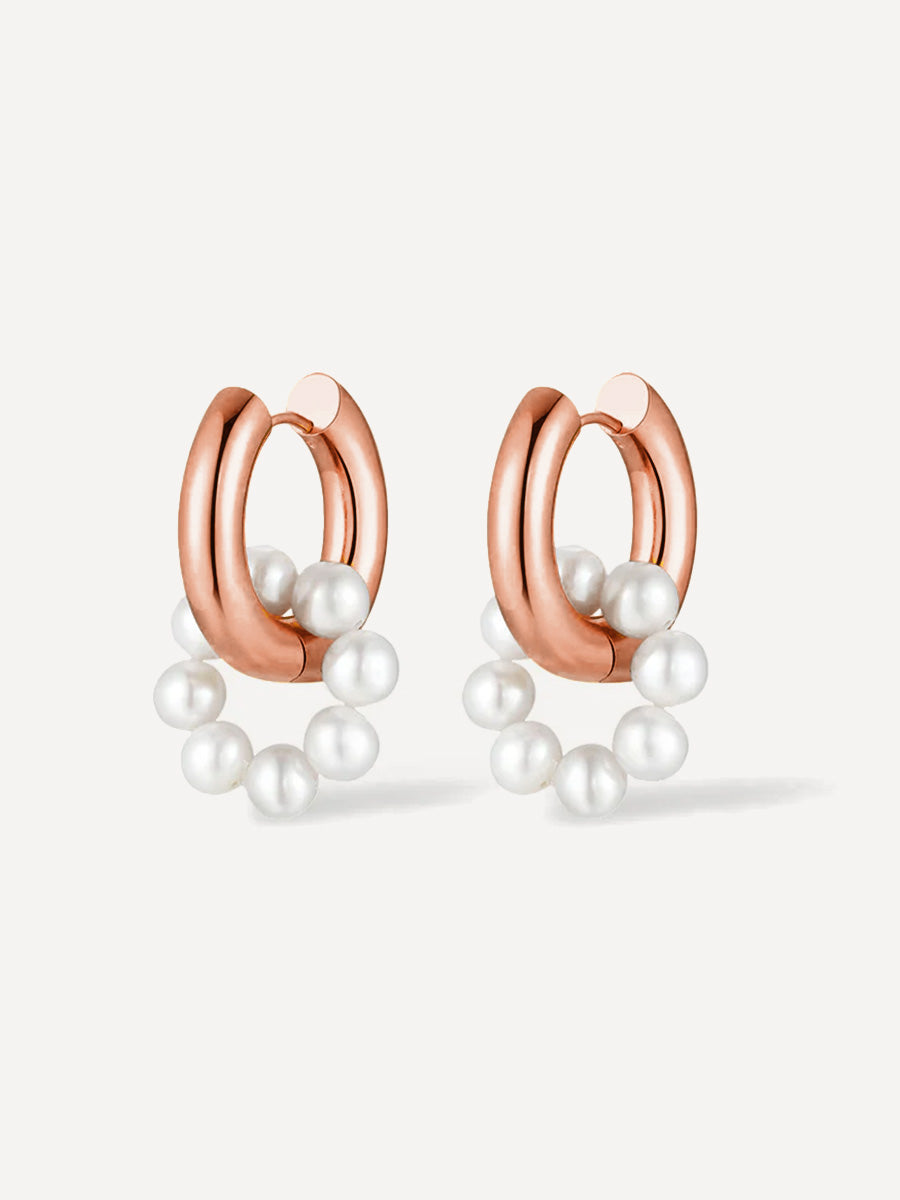 Hoop Earrings with Pearls