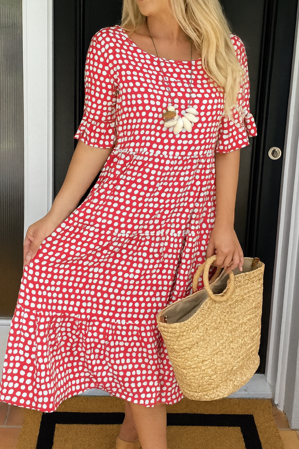 Zara | Vestido midi de manga corta