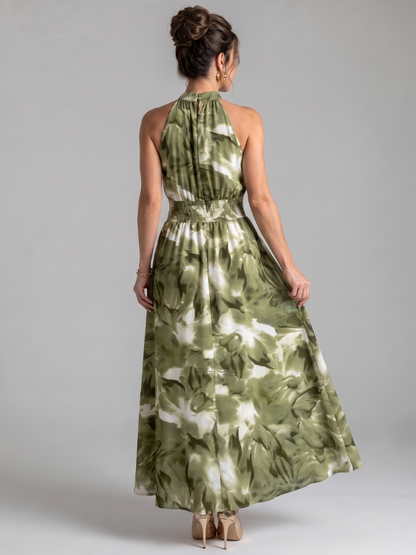 Julieta | Vestido Midi Estampado Abstracto