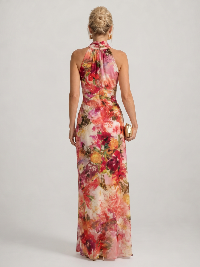 Kimetz | Vestido maxi floral con cuello halter