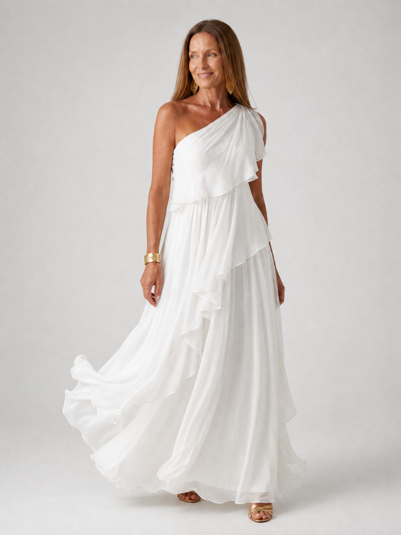 Anais | Vestido Maxi Chiffon Asimétrico