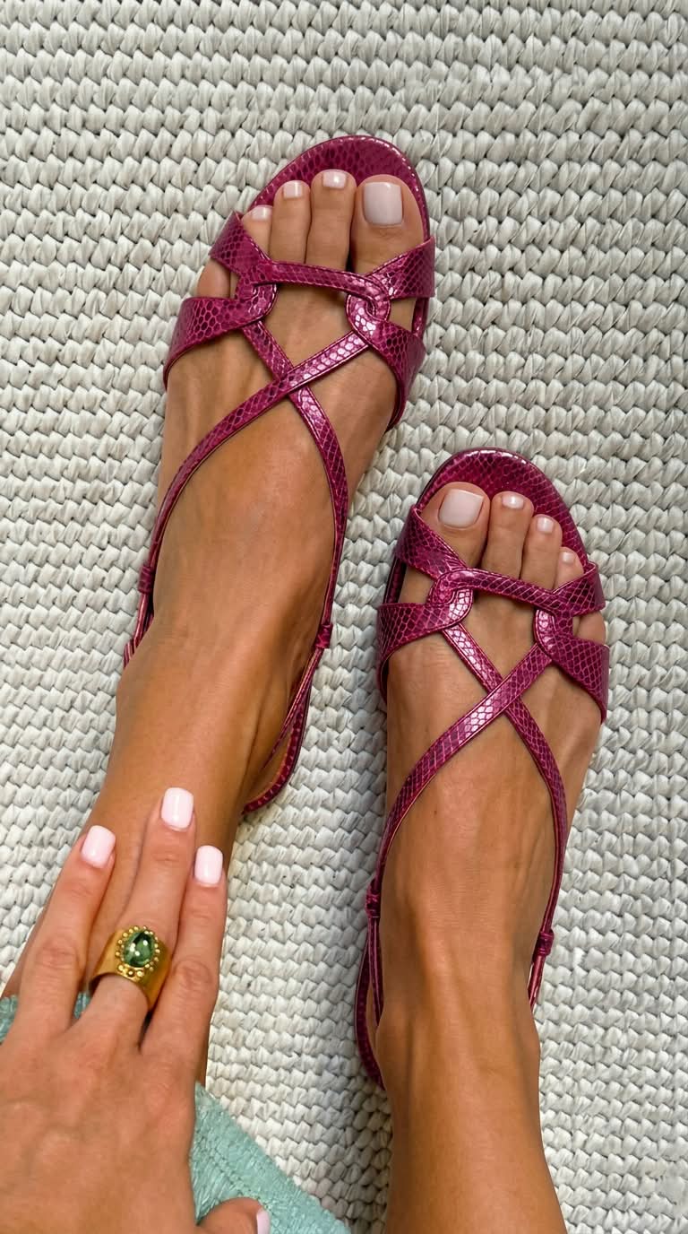 Elia | Sandalias Slingback Serpiente Baja