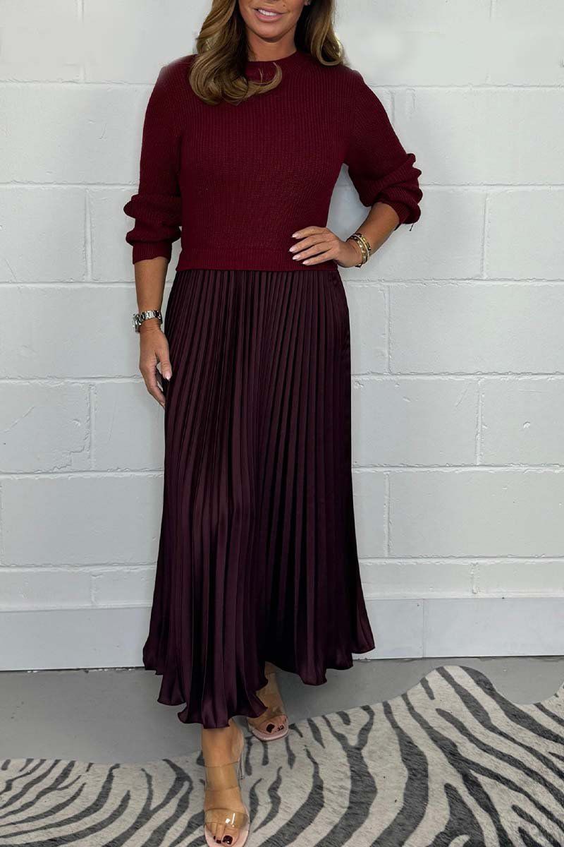 Araitz | Vestido Maxi Jersey y Falda Plisada