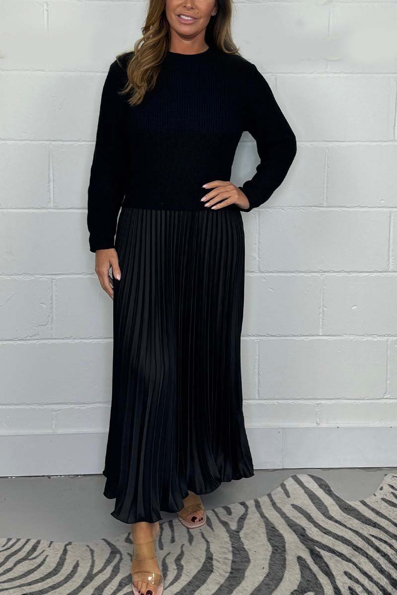 Araitz | Vestido Maxi Jersey y Falda Plisada