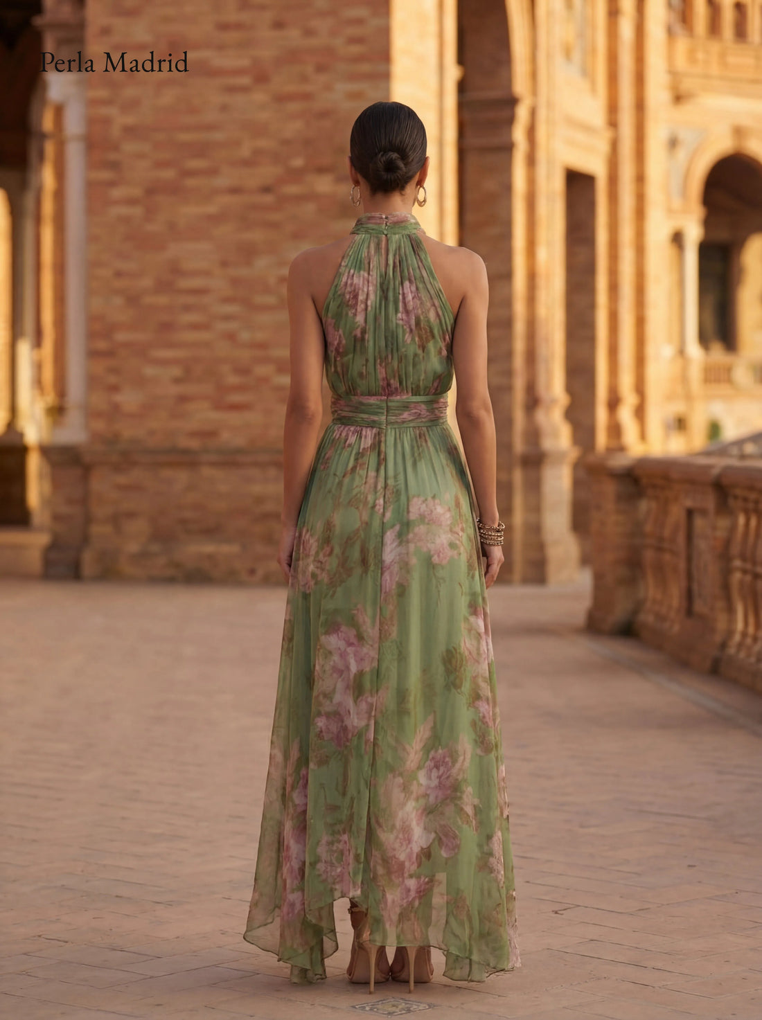 Anhara | Vestido Halter de Tul Floral
