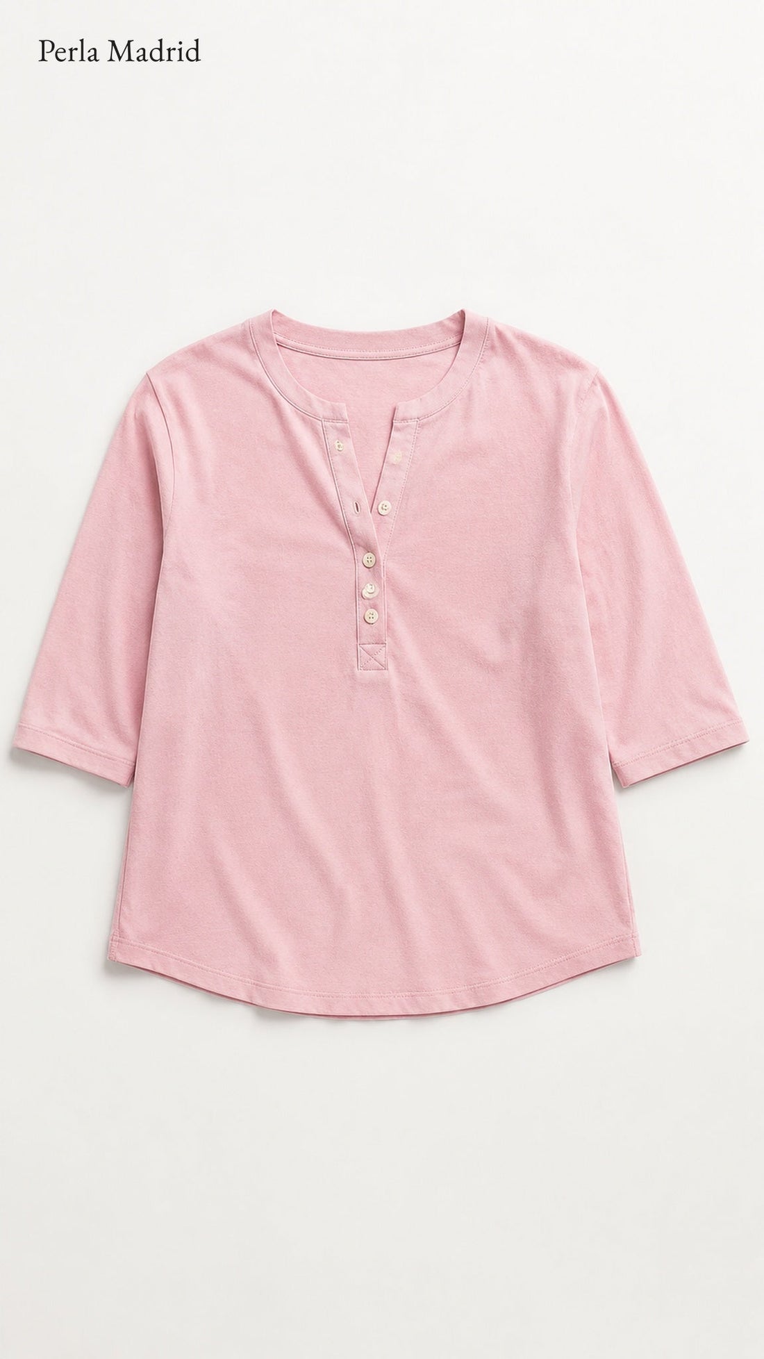 Carlota | Top Henley de algodón con detalle de botones