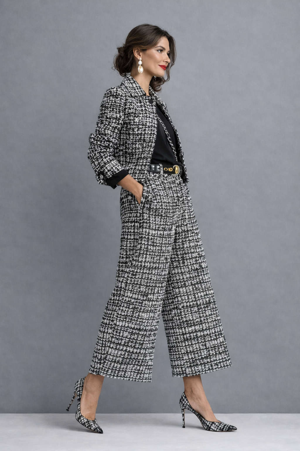Bonfilia | Conjunto sofisticado de tweed