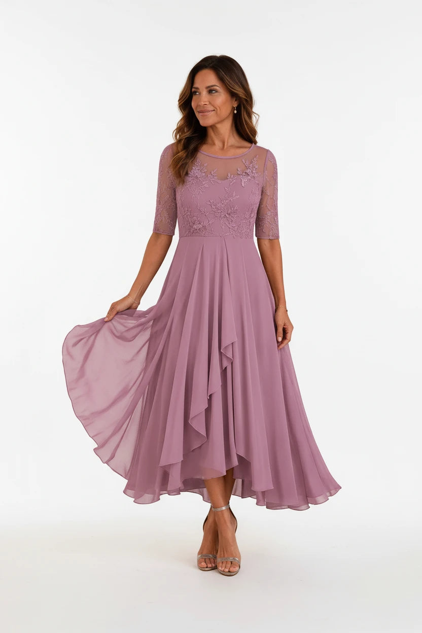 Mertxe | Vestido Encaje y Chiffon