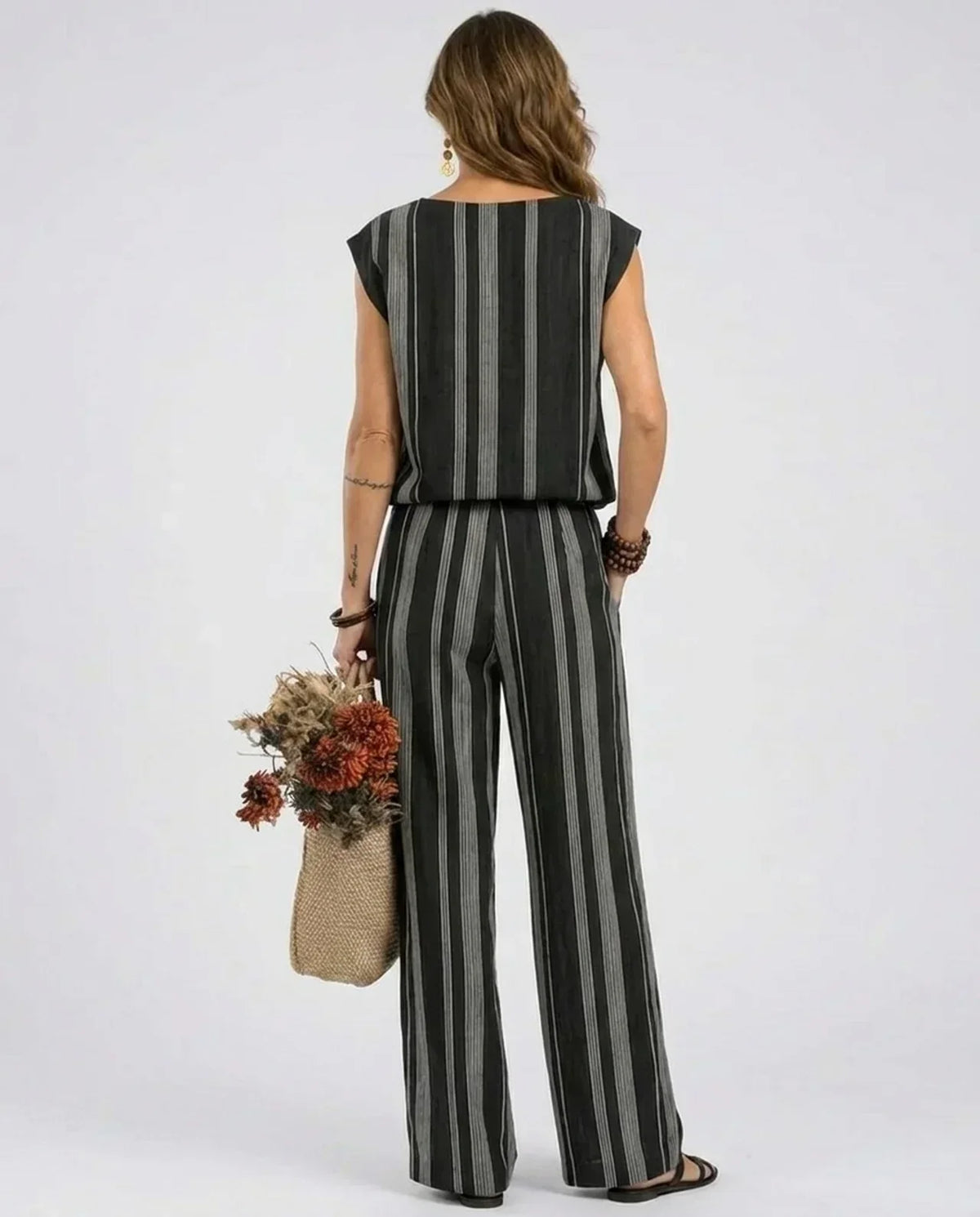 Ayelén | Conjunto Elegante de Dos Piezas a Rayas