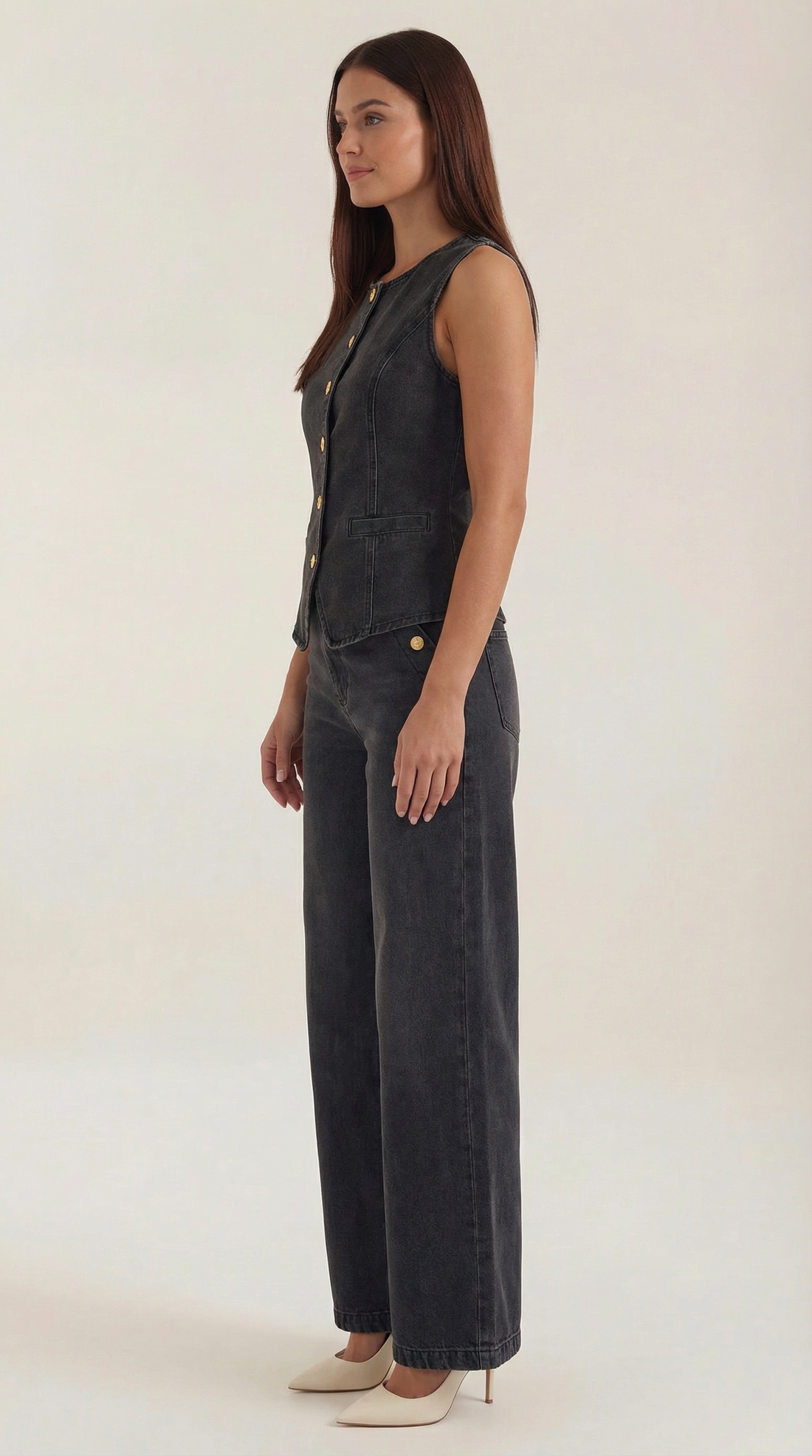 Conjunto Rhonda de algodón y denim