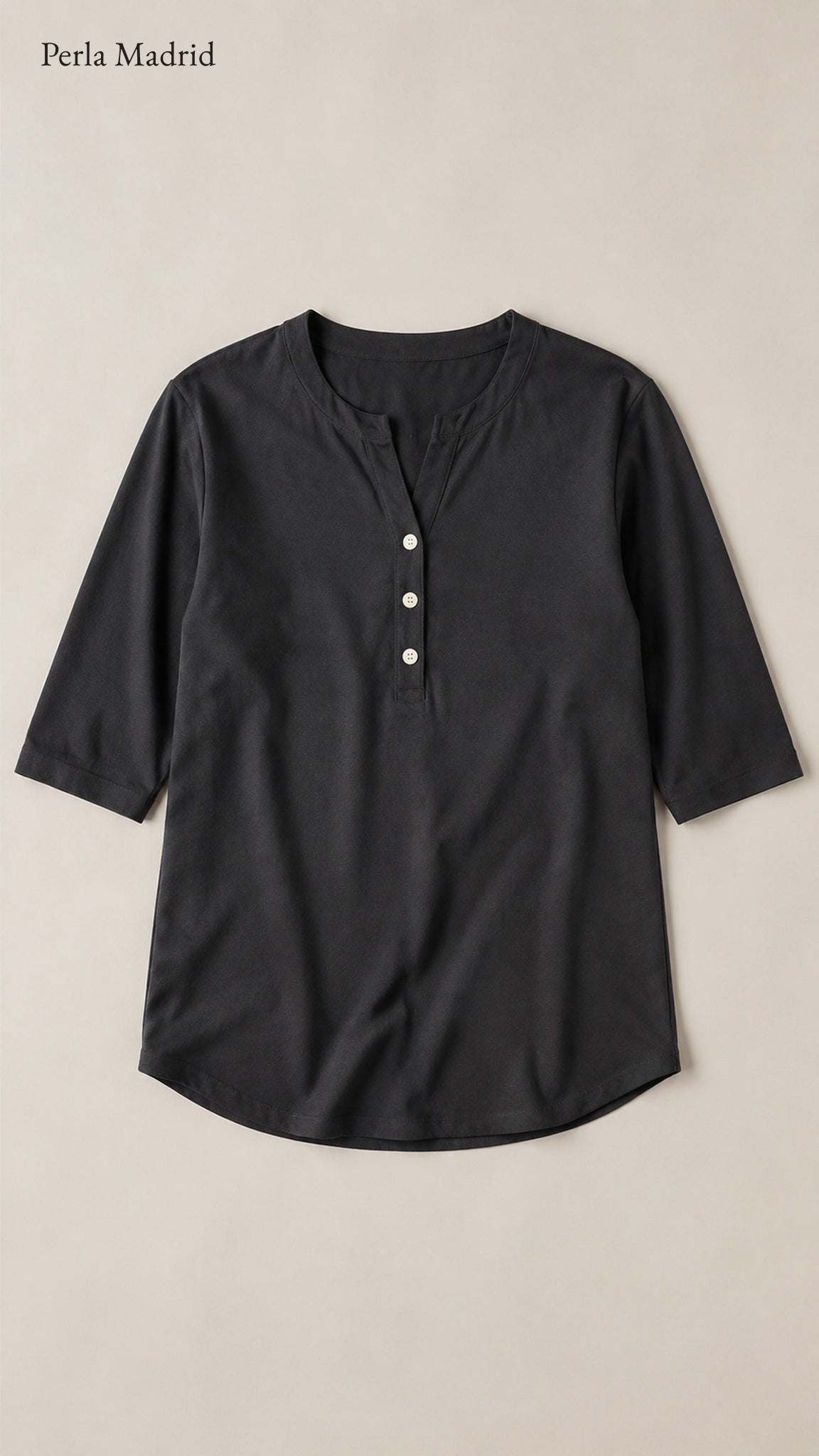Carlota | Top Henley de algodón con detalle de botones