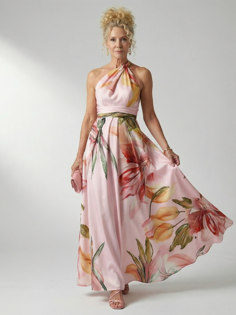 Isolda | Vestido Maxi Floral Halter