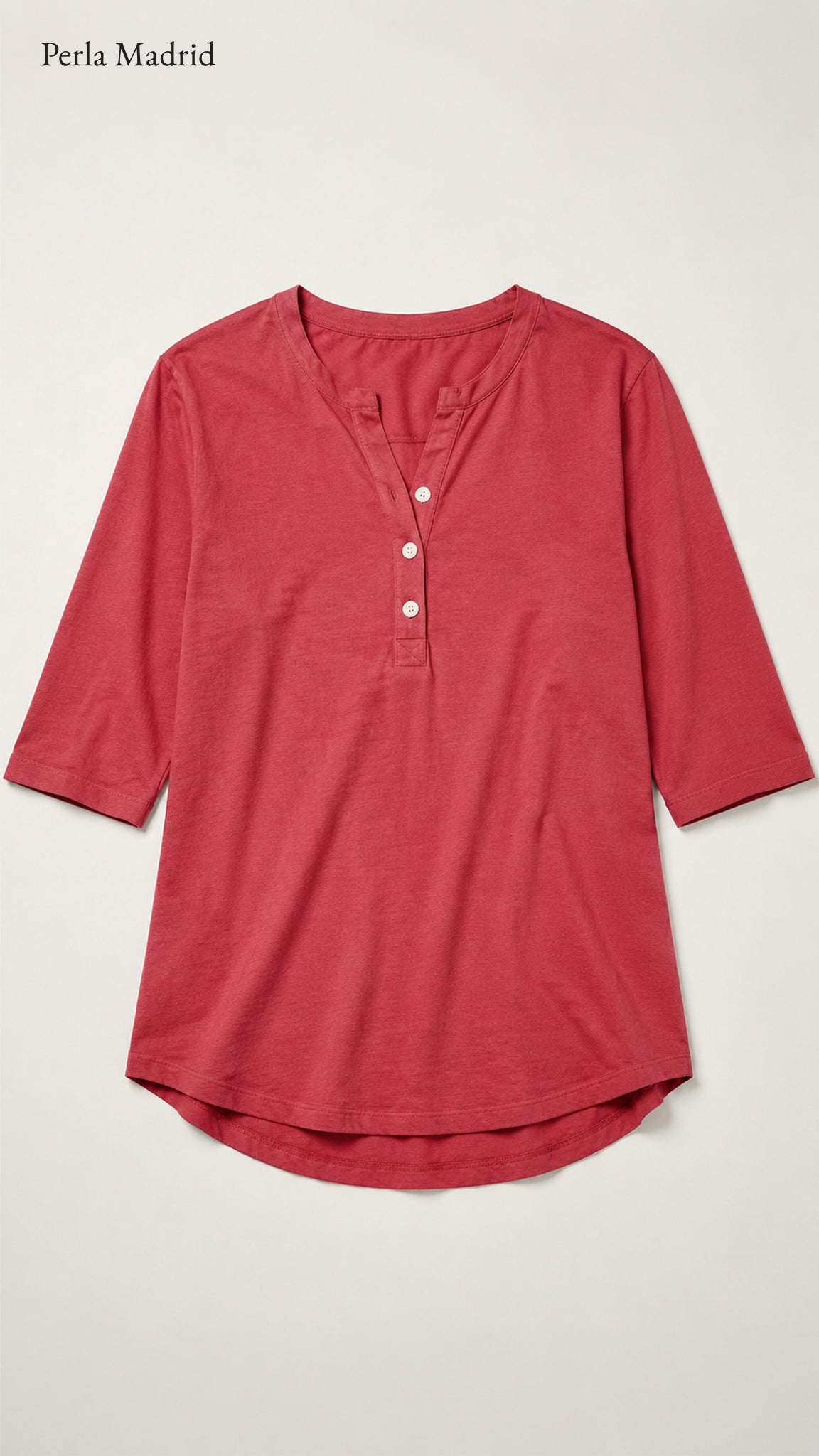 Carlota | Top Henley de algodón con detalle de botones
