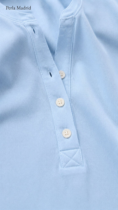 Carlota | Top Henley de algodón con detalle de botones