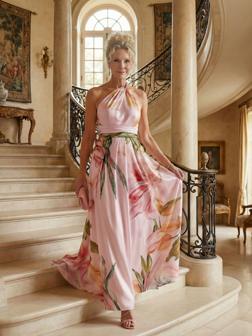 Isolda | Vestido Maxi Floral Halter