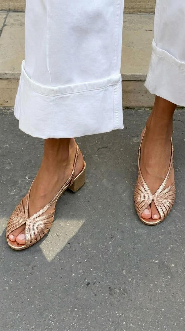 Llúcia | Sandalias Slingback Tachas Metalizadas