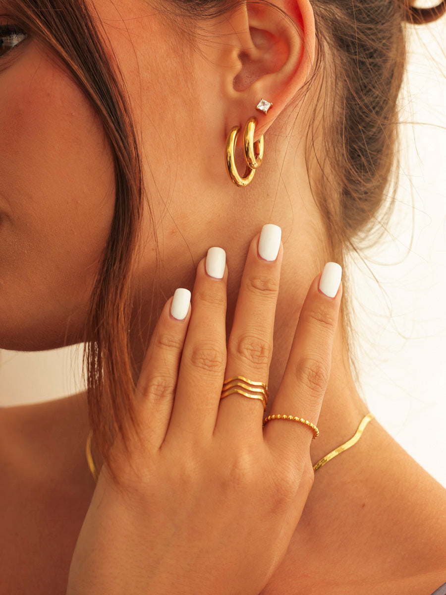 Medium Glitter Hoops 24mm