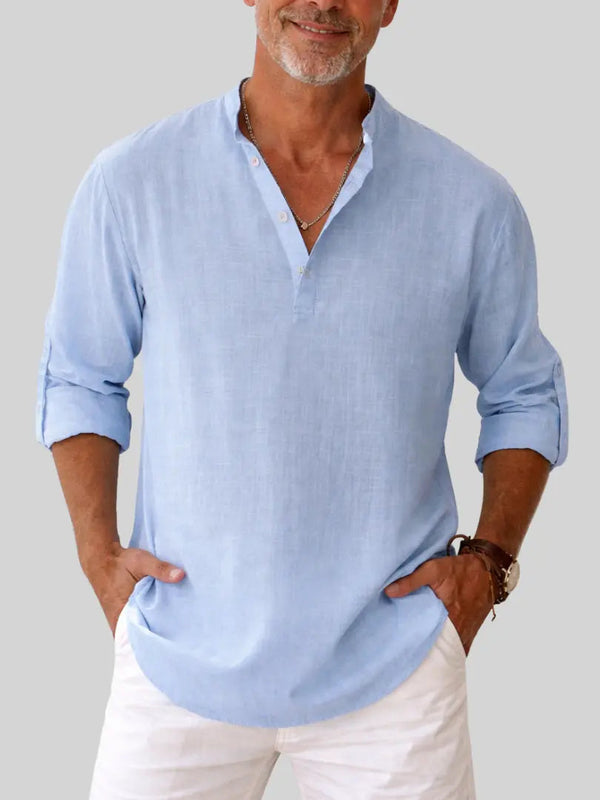 Diego | Camisa de algodón sin cuello