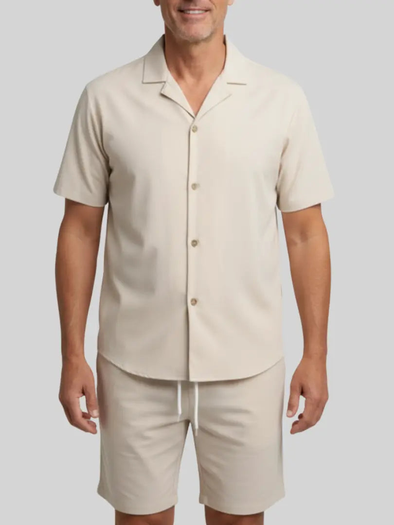 Emilio | Conjunto de camisa y bermudas de pana aterciopelada