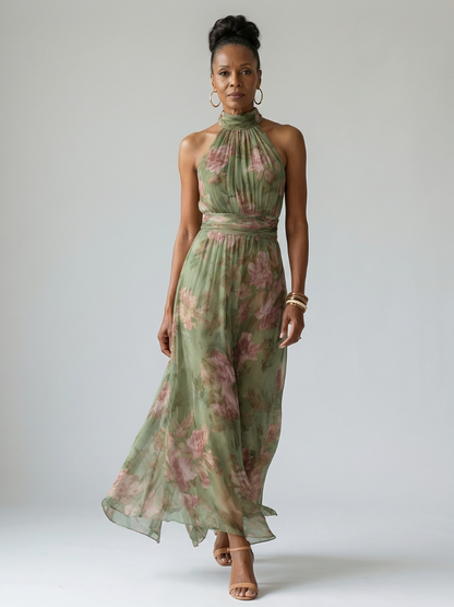 Bittor | Vestido Midi Floral Halter