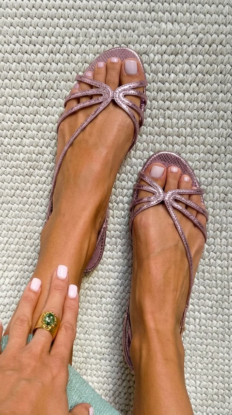Herminia | Sandalias Metálicas Efecto Serpiente