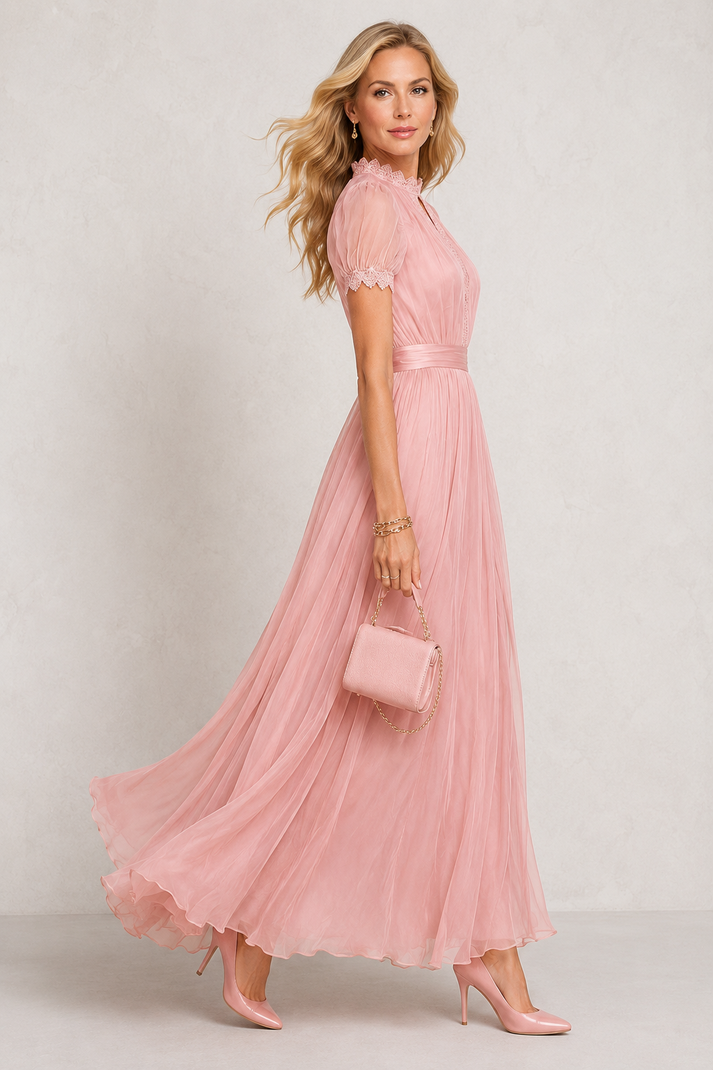 Dàmaris | Maxivestido Chiffon Rosa