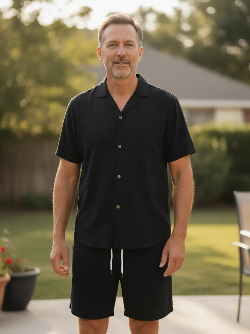 Emilio | Conjunto de camisa y bermudas de pana aterciopelada