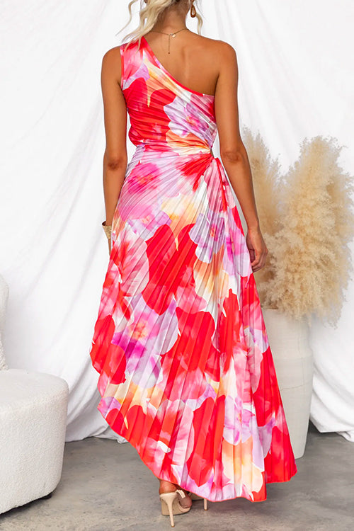 Begoña | Vestido maxi plisado de un solo hombro