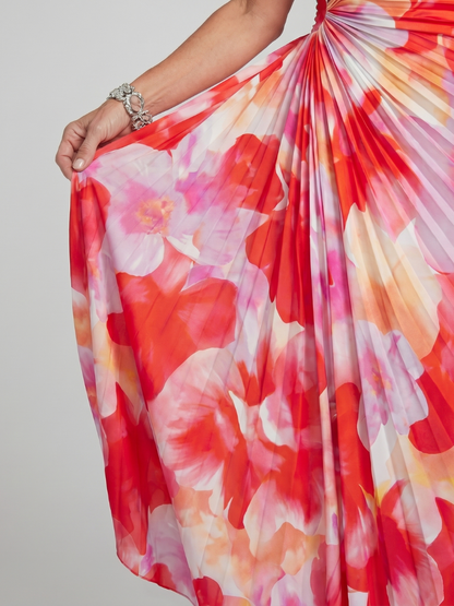 Clarisa | Vestido Midi Plisado Asimétrico