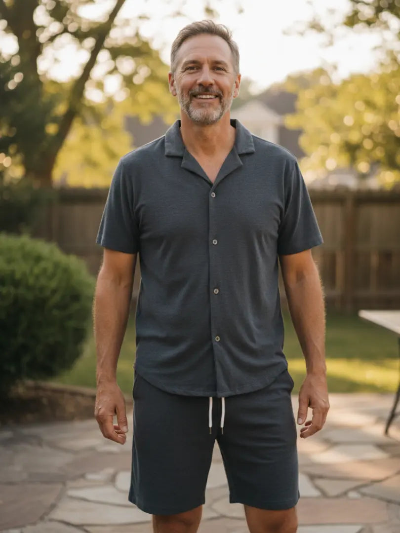 Emilio | Conjunto de camisa y bermudas de pana aterciopelada