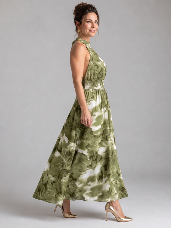 Julieta | Vestido Midi Estampado Abstracto