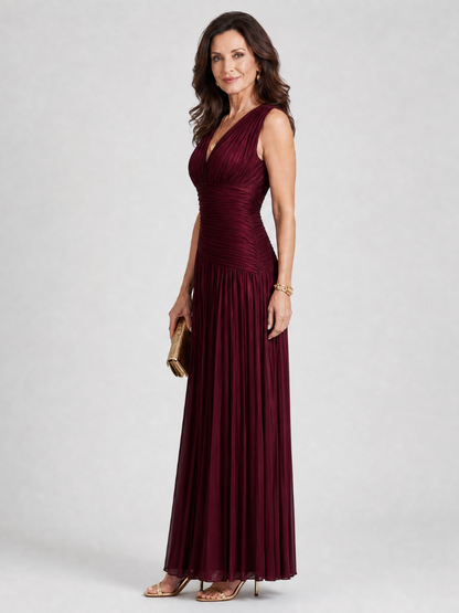 Leyre | Vestido Midi Plisado Escote V