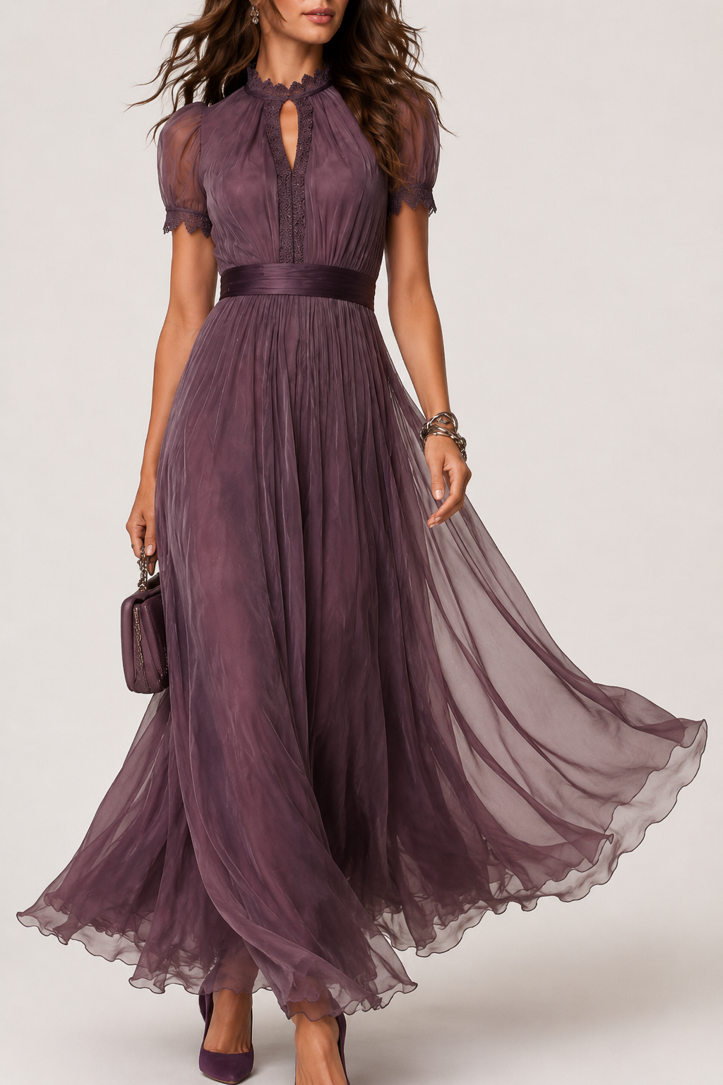 Gregoria | Vestido Maxi Chiffon Lila