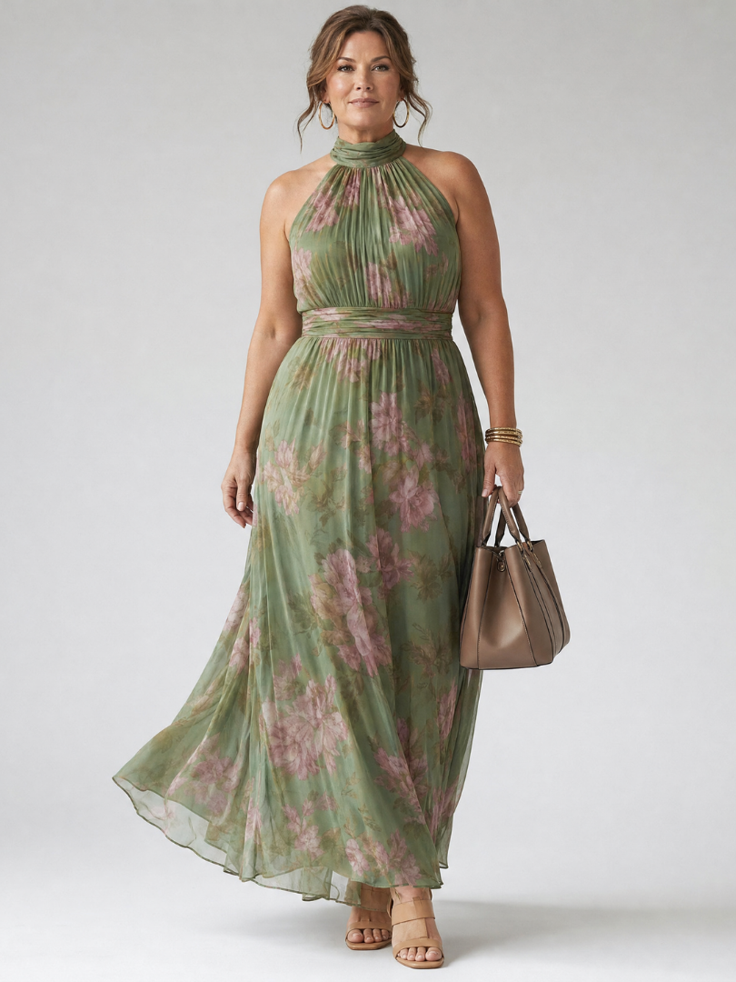 Bittor | Vestido Midi Floral Halter