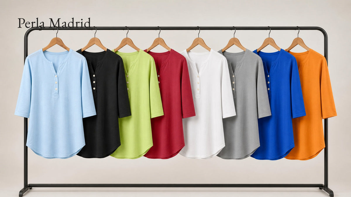 Carlota | Top Henley de algodón con detalle de botones