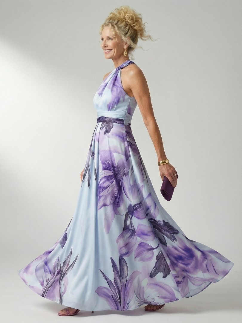 Isolda | Vestido Maxi Floral Halter
