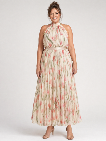 Emilia | Vestido Midi Floral con Neckholder