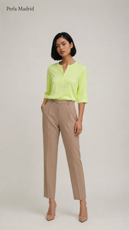 Carlota | Top Henley de algodón con detalle de botones