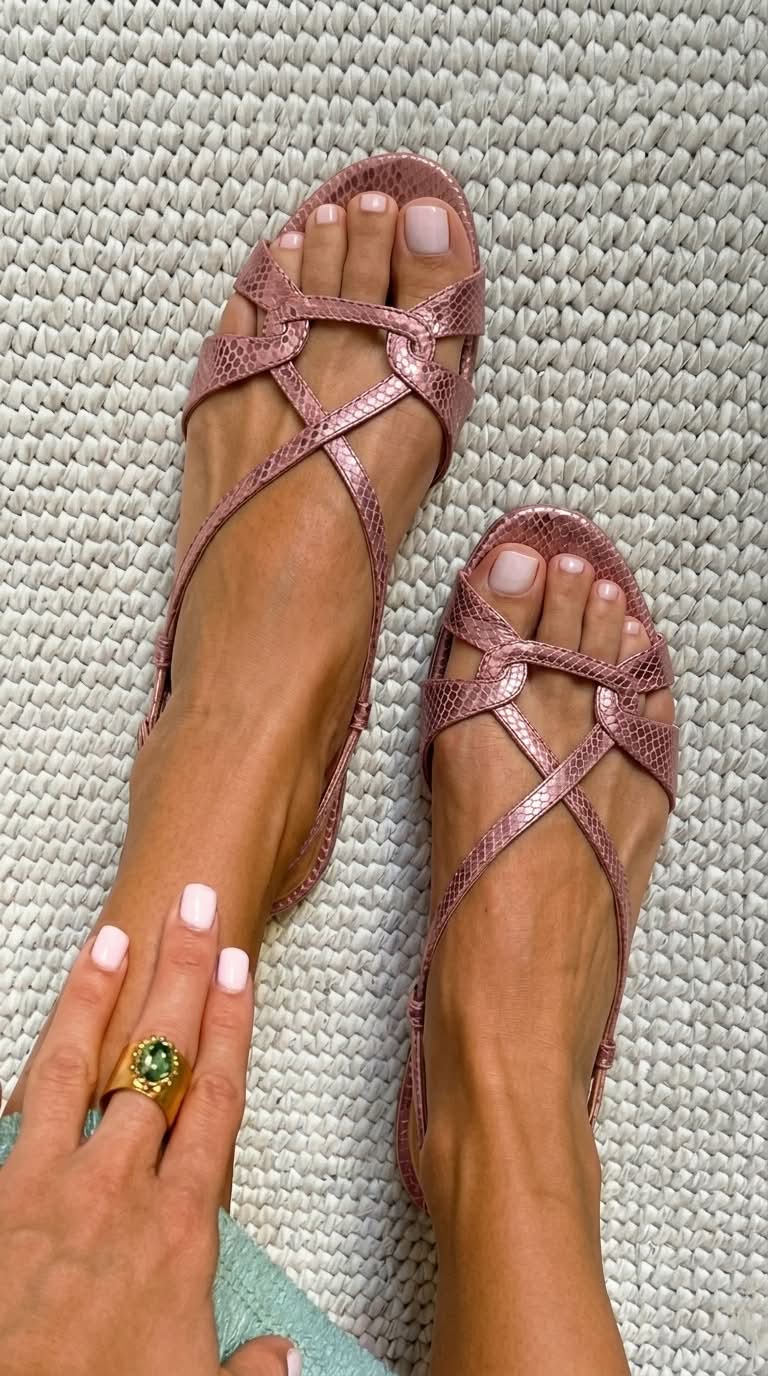 Elia | Sandalias Slingback Serpiente Baja