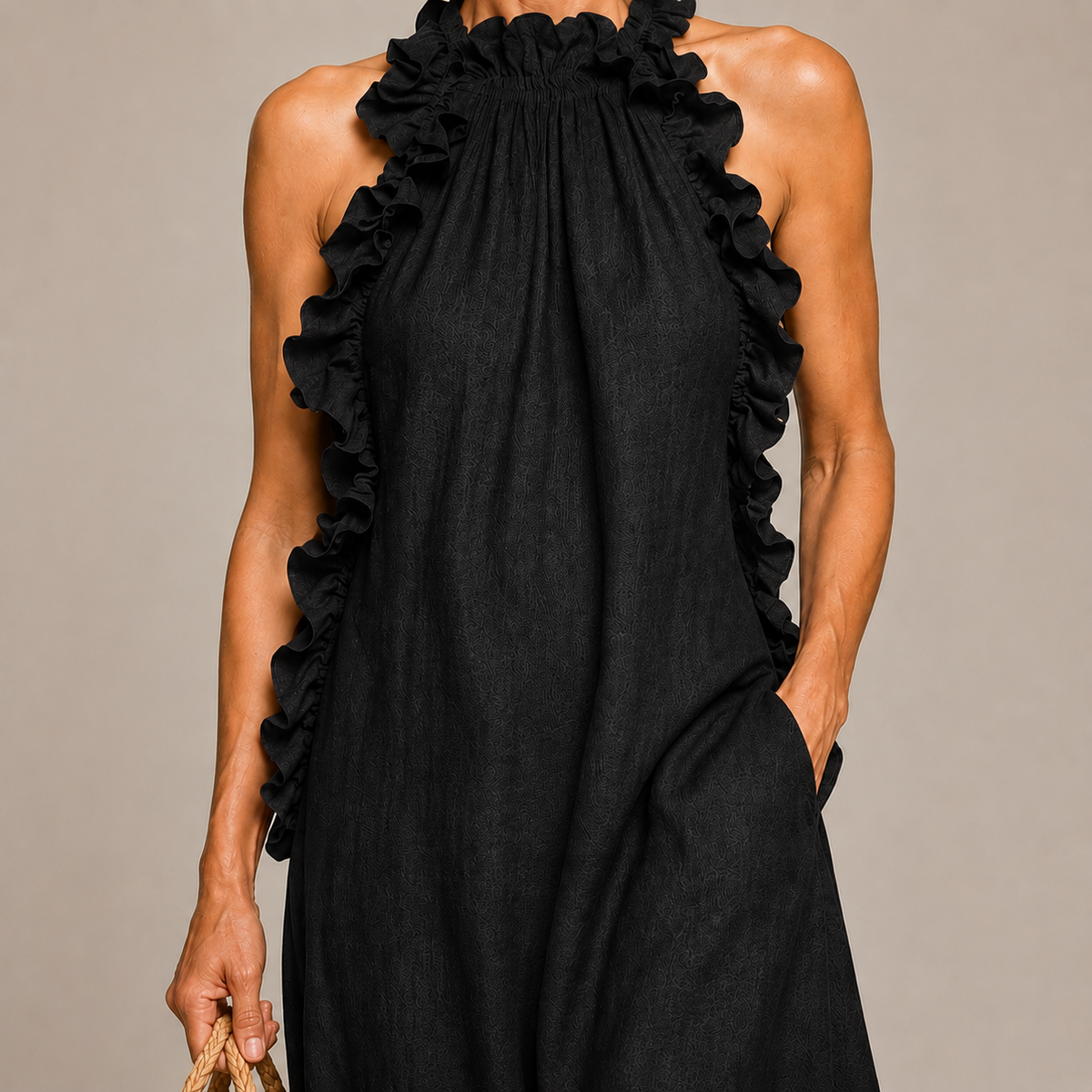 Fina | Vestido Maxi Halter con Volantes
