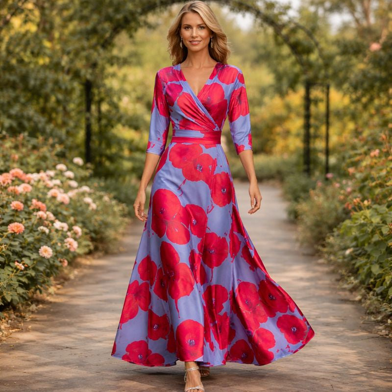 Ernestina | Vestido Maxi Envolvente Fluido