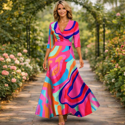 Ernestina | Vestido Maxi Envolvente Fluido