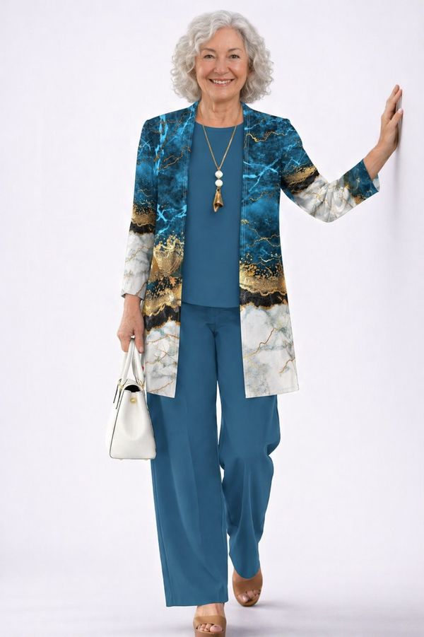 Ivet | Conjunto de Tres Piezas Teal