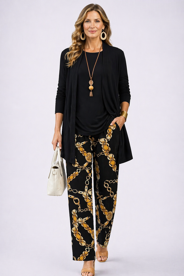 Lirio | Conjunto de tres piezas elegancia negra