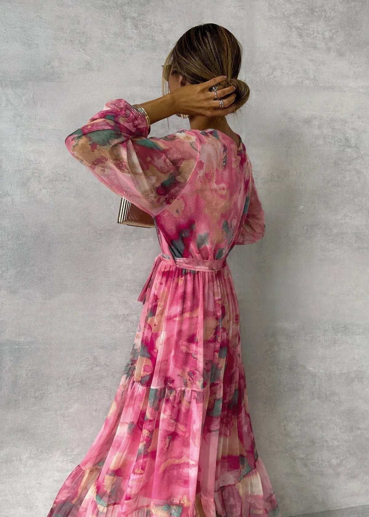 Concepción | Vestido midi cruzado con estampado floral