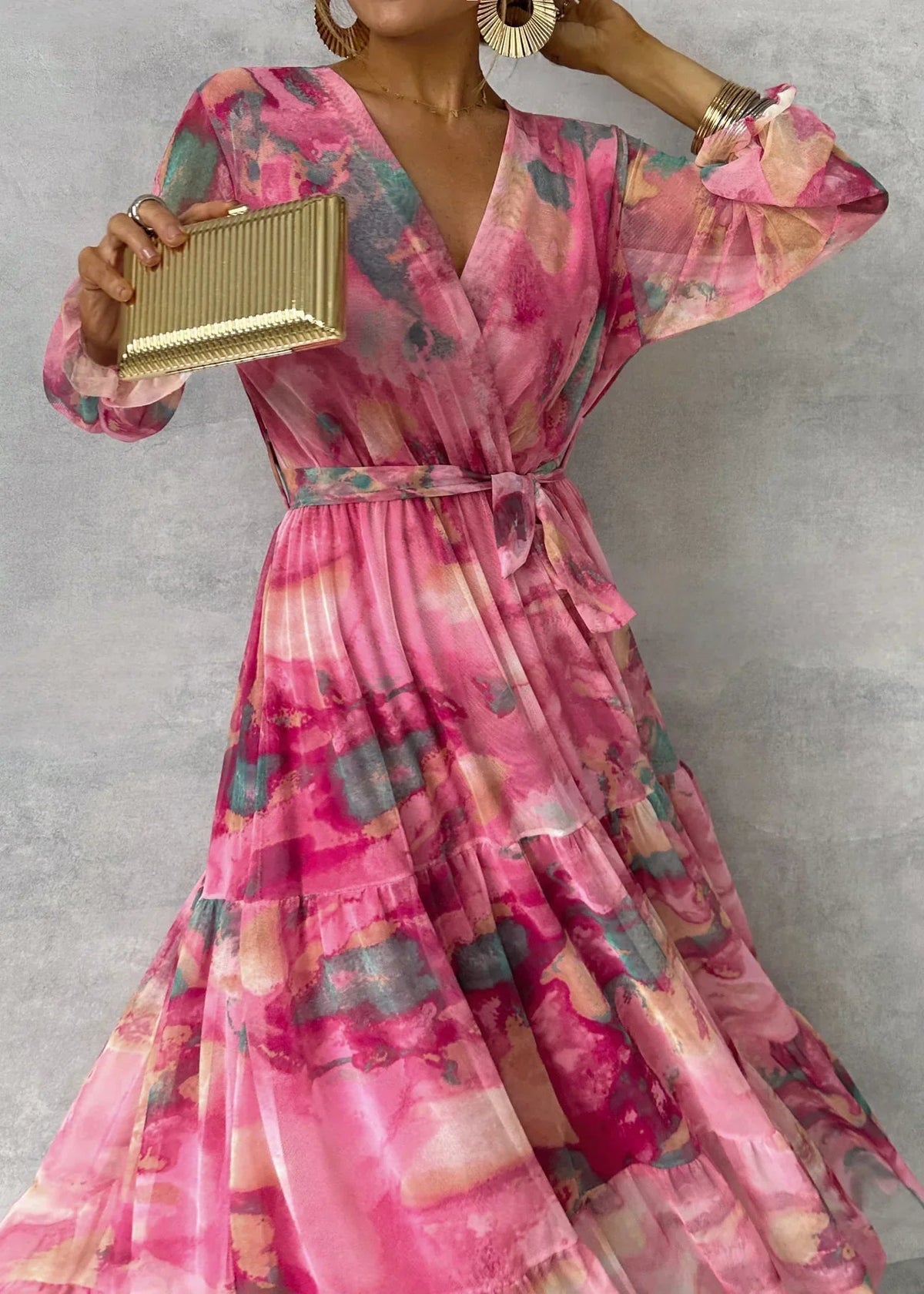 Concepción | Vestido midi cruzado con estampado floral