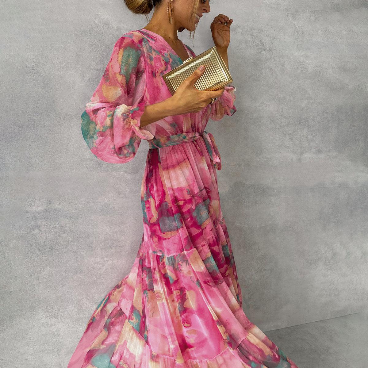 Concepción | Vestido midi cruzado con estampado floral