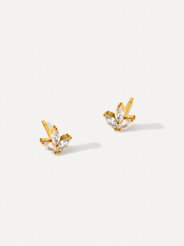 Pendientes brillantes en forma de hoja