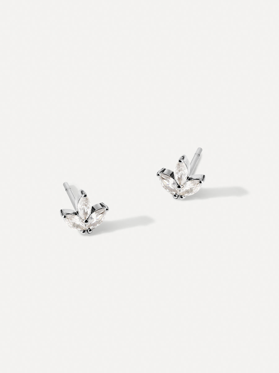 Pendientes brillantes en forma de hoja
