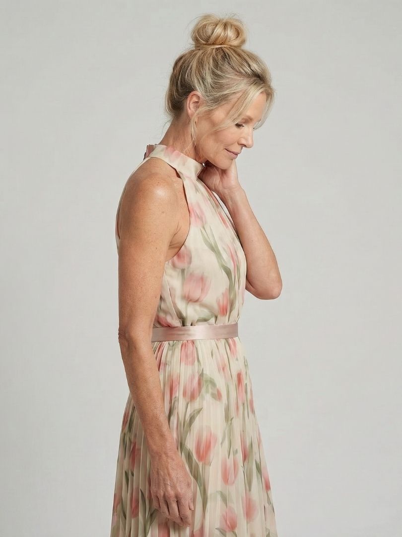Emilia | Vestido Midi Floral con Neckholder